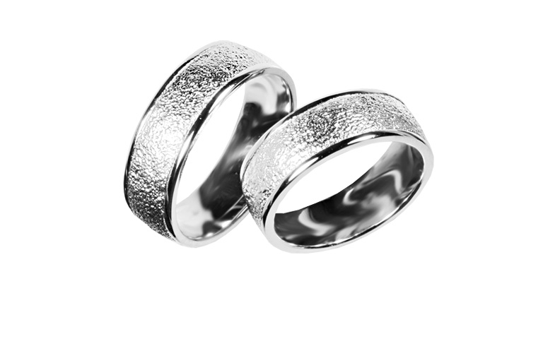 45362+45363-wedding rings, white gold 750